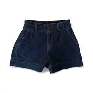 PAIGE Dark Blue Denim Jean Shorts